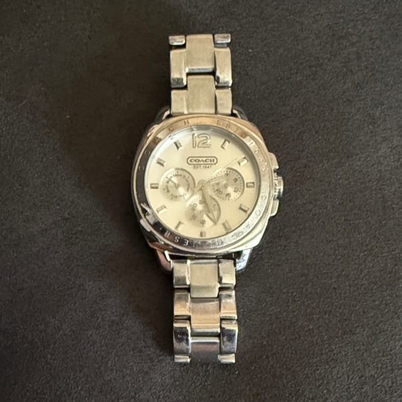 Coach Metallic Silver Chronograph Watch - Picture 1 of 2